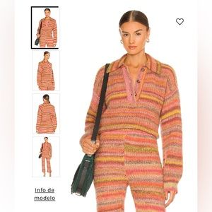 Something Navy Polo Sweater Brand New!! Pink XXS